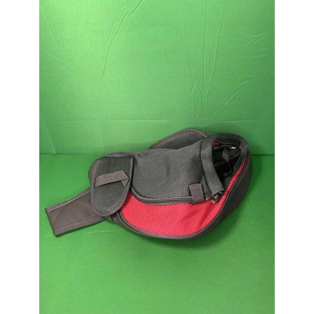 PET SLING Dog/Cat Carrier Breathable Mesh Travel Bag Gray And Pink SMALL SIZE